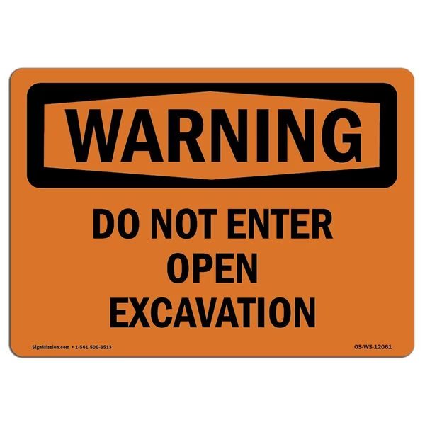 Safety Sign, OSHA WARNING, 3.5